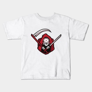 Fantasy Scythe Skeleton Kids T-Shirt